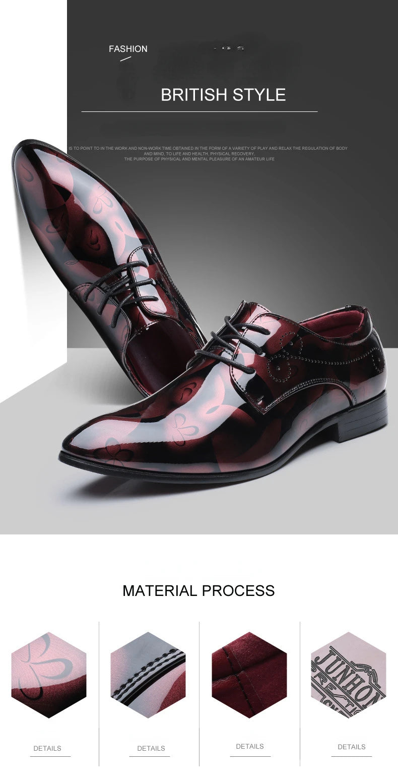 Luxuriöse Oxford-Schuhe für Herren – Retro-Blumendruck