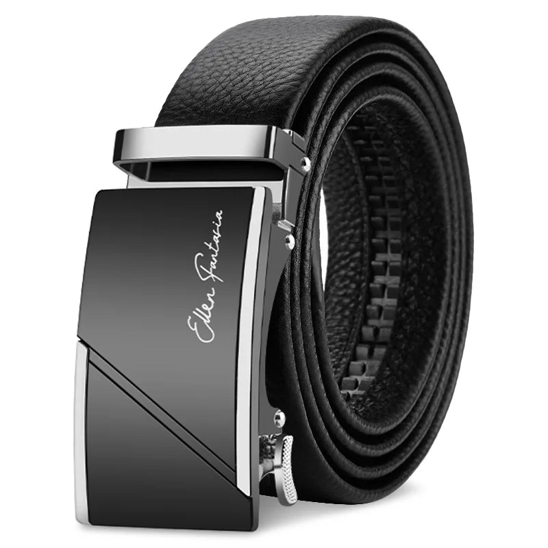 Men's Genuine Leather Belt, Automatic Belt with Adjustable Waistband