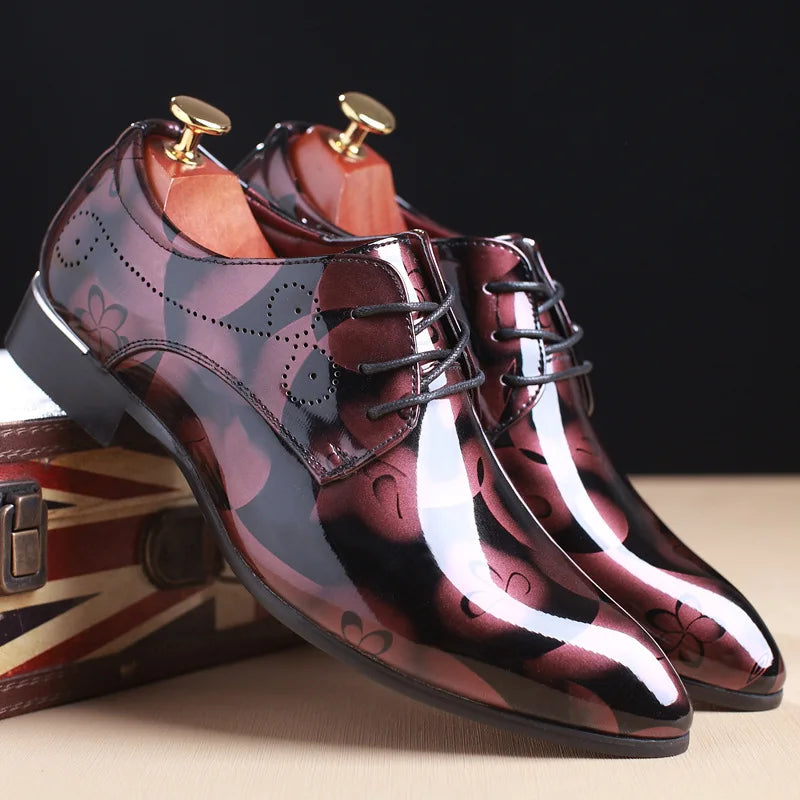 Luxuriöse Oxford-Schuhe für Herren – Retro-Blumendruck