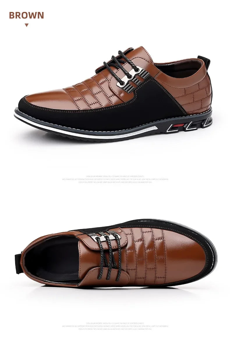 Freizeitschuhe für Herren – Klassische, atmungsaktive und genähte Abendschuhe aus Leder