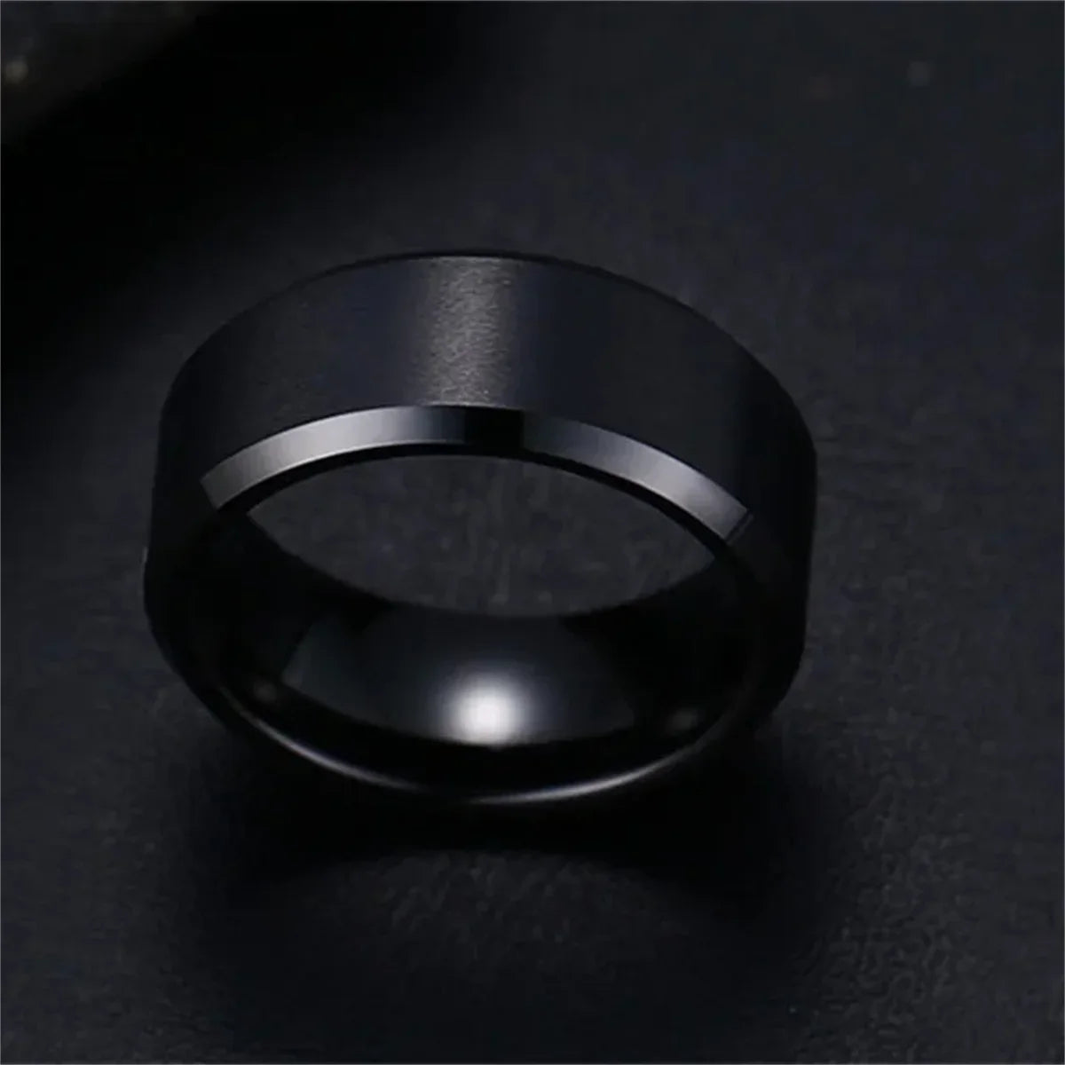 Black Stainless Steel Rings, Wedding & Engagement Band, Quality Matte Men's Jewelry