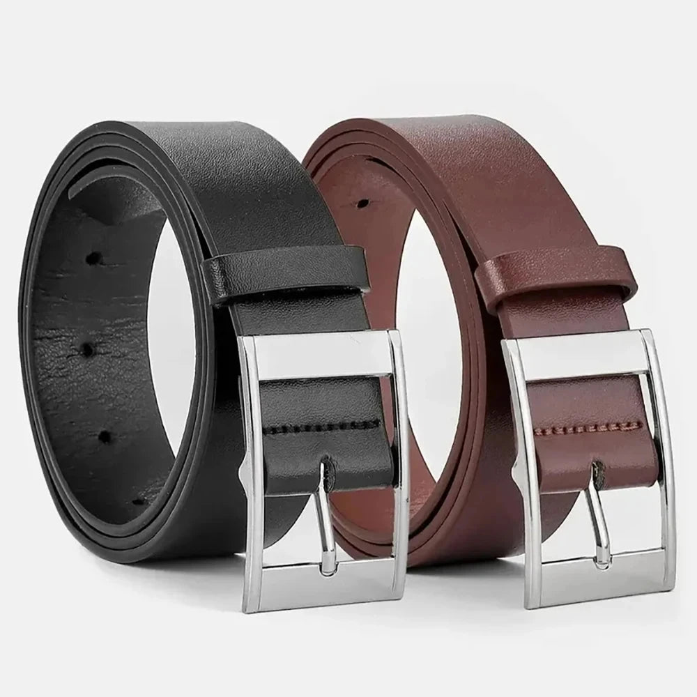 Men’s Leather Belt with Classic Buckle – Timeless and Versatile
