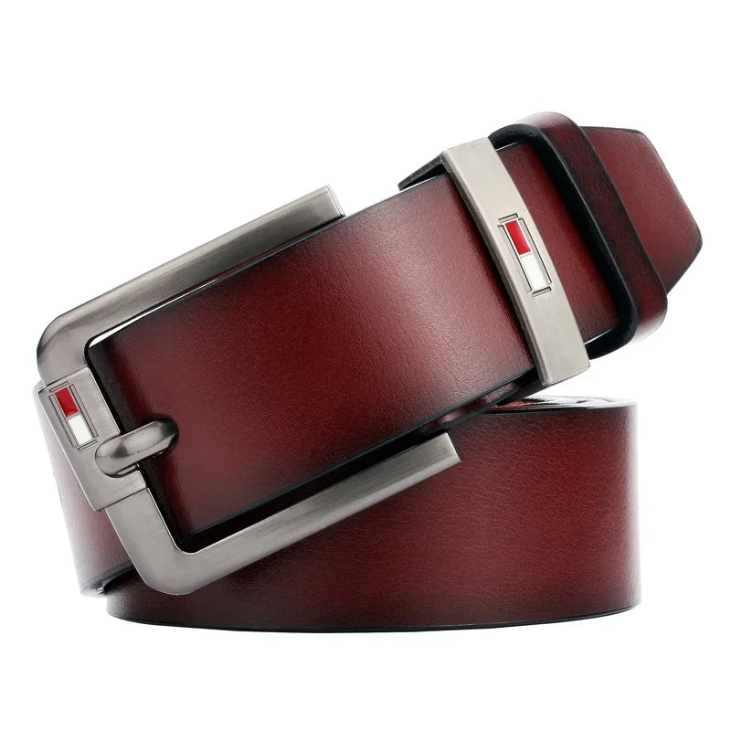 Men’s Genuine Leather Belt with Modern Buckle – Durable and Versatile