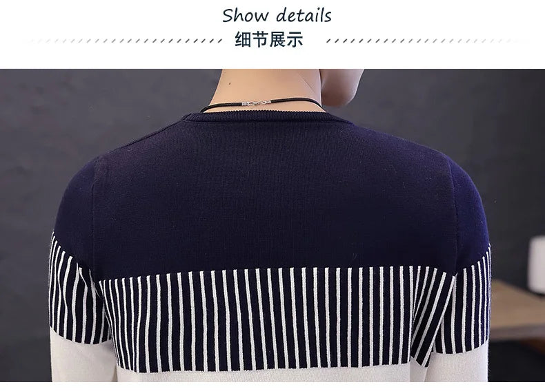Men’s Sweater with Vertical Stripe Detail