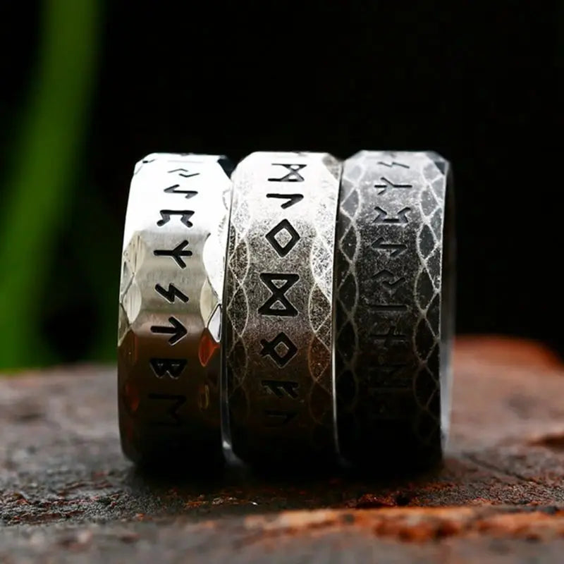 Viking Rune Ring – Norse Mythology Stainless Steel Band for Men