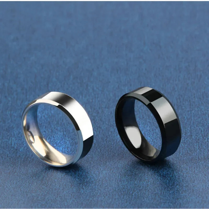 Black Stainless Steel Rings, Wedding & Engagement Band, Quality Matte Men's Jewelry