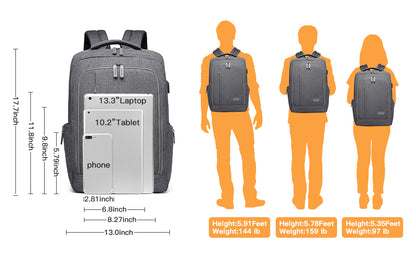Lightweight Laptop Backpack – Slim Water-Resistant Daypack for Travel, Work & School