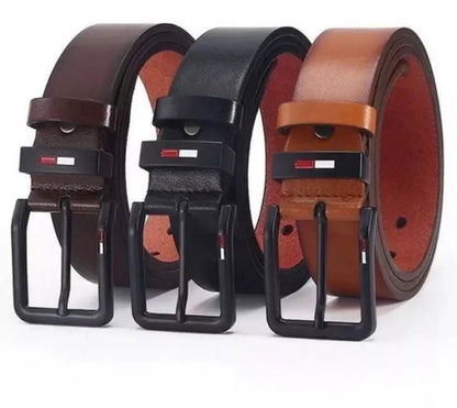 Men’s Genuine Leather Belt with Metal Buckle – Durable, Adjustable, and Stylish