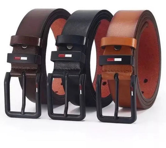 Men’s Genuine Leather Belt with Metal Buckle – Durable, Adjustable, and Stylish