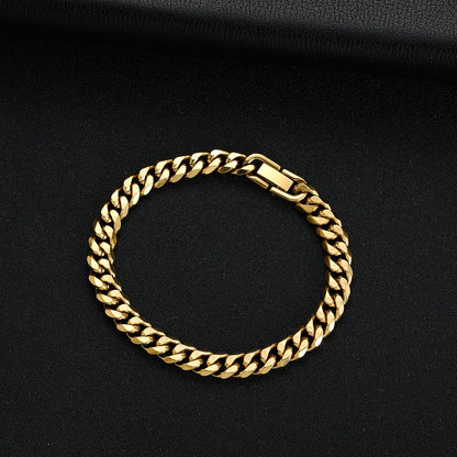 Men’s Stainless Steel Cuban Link Bracelet – Gold, Black and Silver
