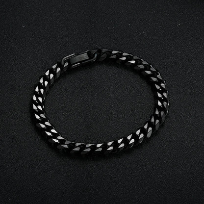 Men’s Stainless Steel Cuban Link Bracelet – Gold, Black and Silver