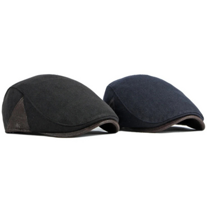 Men's Classic Beret with Leather Details