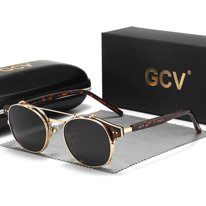 Men’s Sunglasses – Retro Style with UV400 Protection, Polarized and Removable Lenses