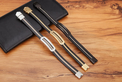 Men’s Minimalist Leather Bracelet – Subtle Elegance