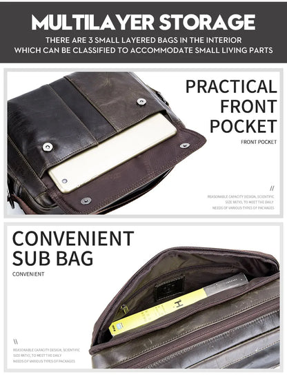 Men’s Leather Messenger Bag – Classic Style and High Durability