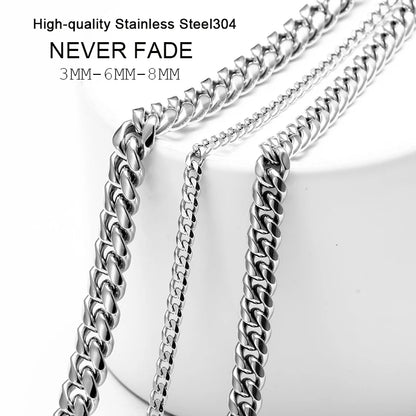 Men’s Stainless Steel Necklace – Cuban Link Style