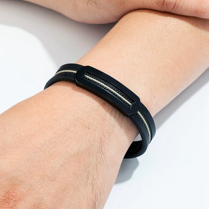 Men’s Minimalist Leather Bracelet – Subtle Elegance