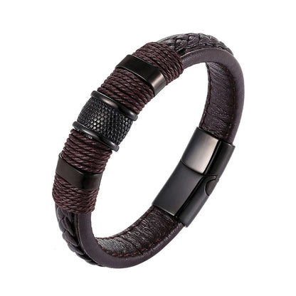 Men’s Premium Braided Leather Bracelet – Strength and Style