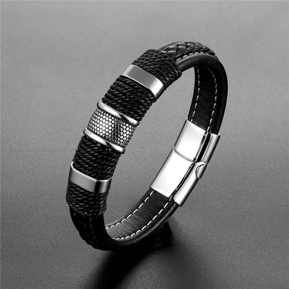 Men’s Premium Braided Leather Bracelet – Strength and Style