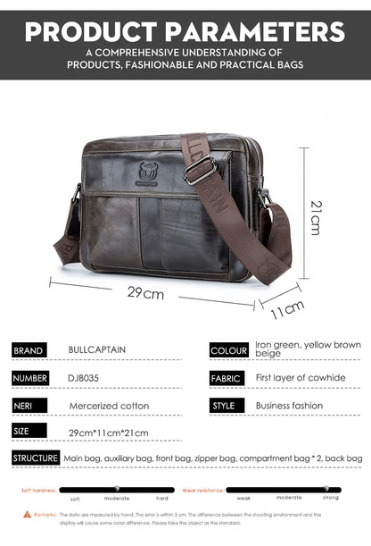 Men’s Leather Messenger Bag – Classic Style and High Durability