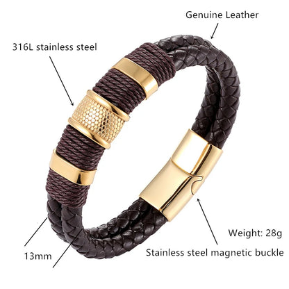 Men’s Premium Braided Leather Bracelet – Strength and Style