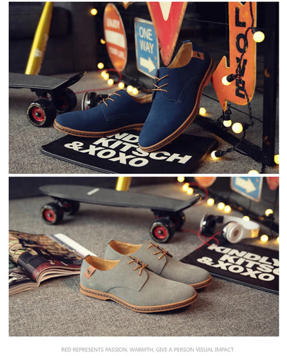 Oxford-Schuhe aus Wildleder und Leder für Herren – klassische Freizeitschuhe