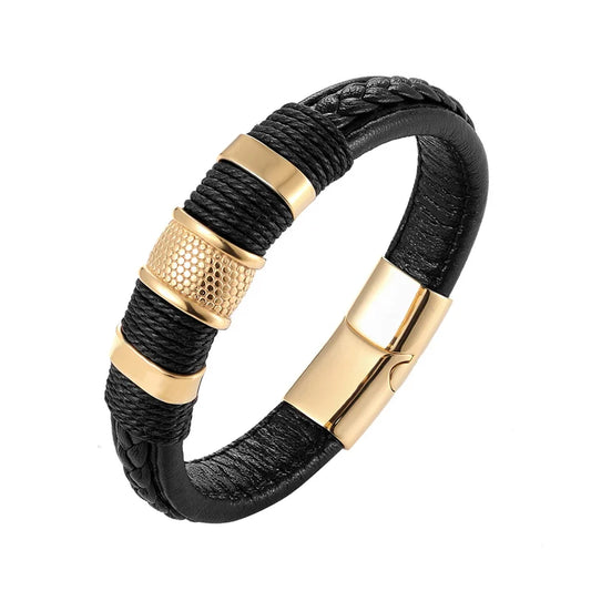 Men’s Premium Braided Leather Bracelet – Strength and Style