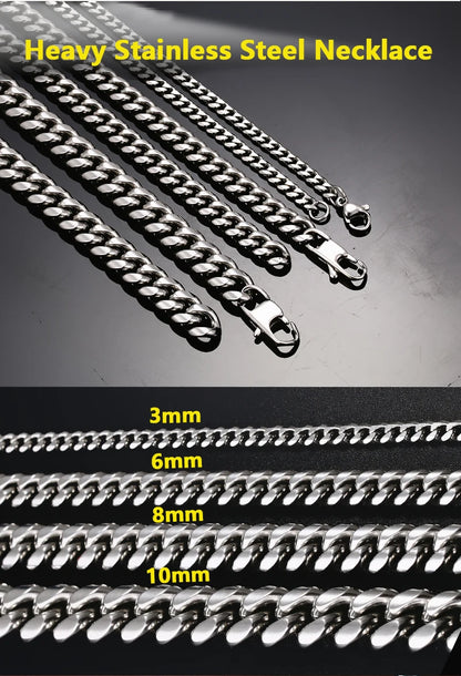 Men’s Stainless Steel Necklace – Cuban Link Style