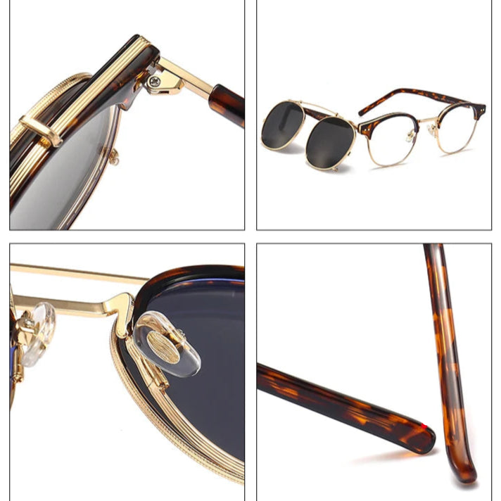 Men’s Sunglasses – Retro Style with UV400 Protection, Polarized and Removable Lenses