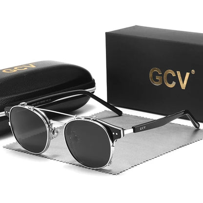 Men’s Sunglasses – Retro Style with UV400 Protection, Polarized and Removable Lenses