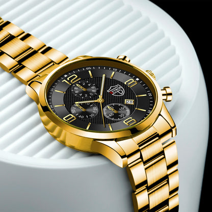 Luxury Men's Business Watch Stainless Steel Quartz Wristwatch