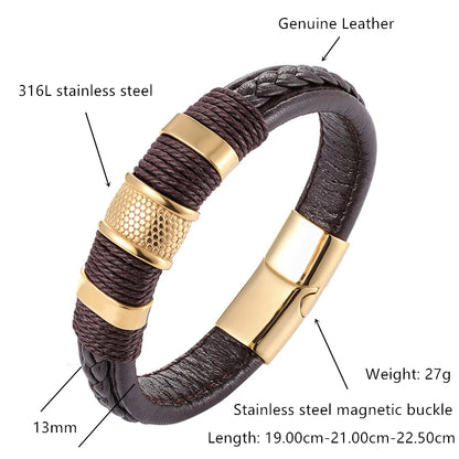 Men’s Premium Braided Leather Bracelet – Strength and Style