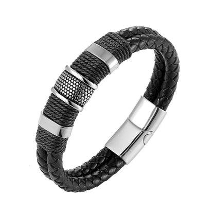 Men’s Premium Braided Leather Bracelet – Strength and Style