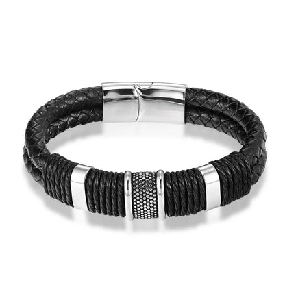Men’s Premium Braided Leather Bracelet – Strength and Style