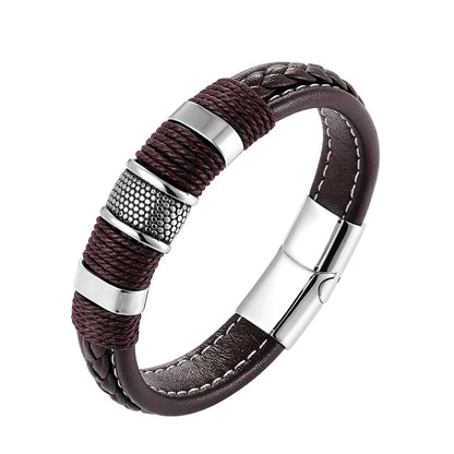 Men’s Premium Braided Leather Bracelet – Strength and Style