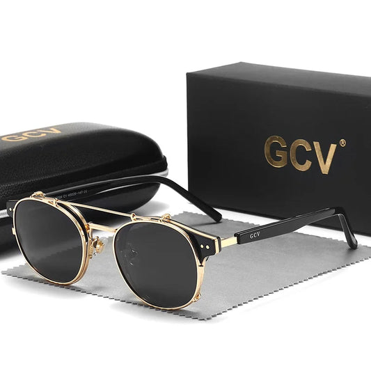 Men’s Sunglasses – Retro Style with UV400 Protection, Polarized and Removable Lenses