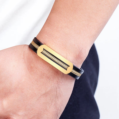 Men’s Minimalist Leather Bracelet – Subtle Elegance