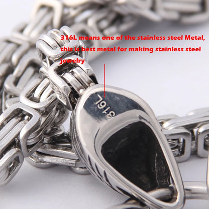 Men’s Viking Necklace – Thor’s Hammer with Wolves