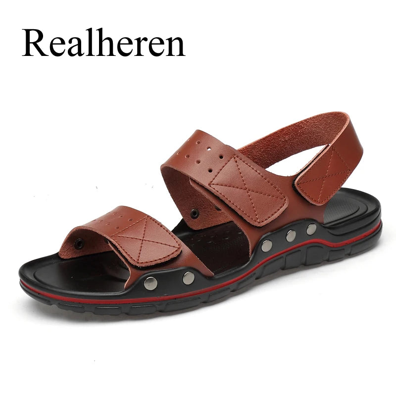 Men's Casual Leather Sandals - Summer, Outdoor & Walking, Soft & Luxurious