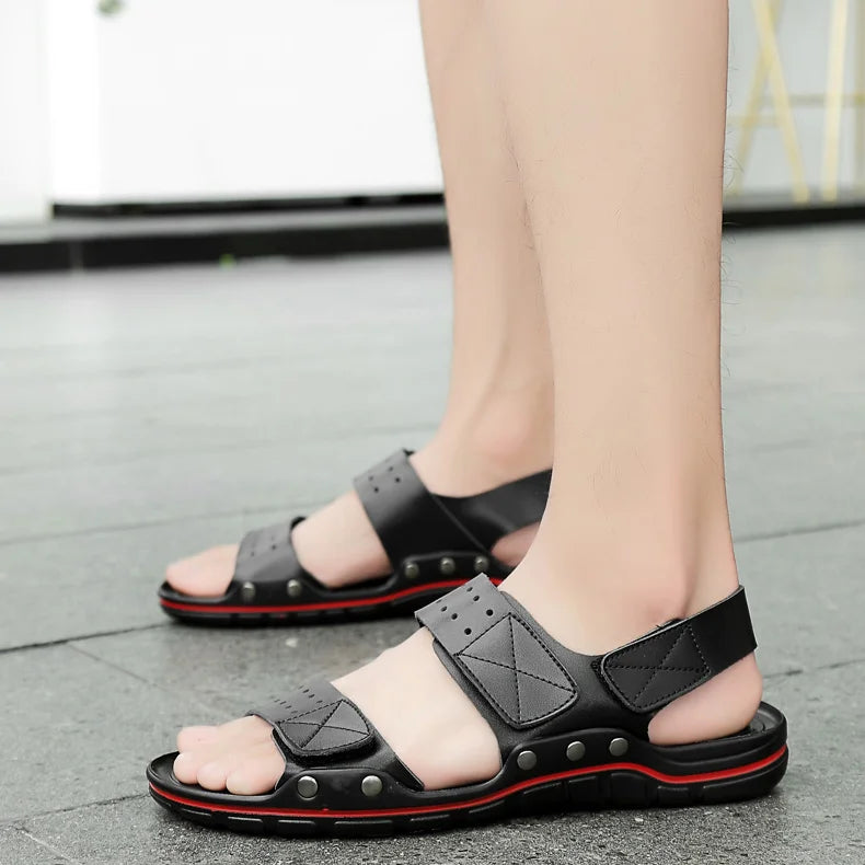 Men's Casual Leather Sandals - Summer, Outdoor & Walking, Soft & Luxurious