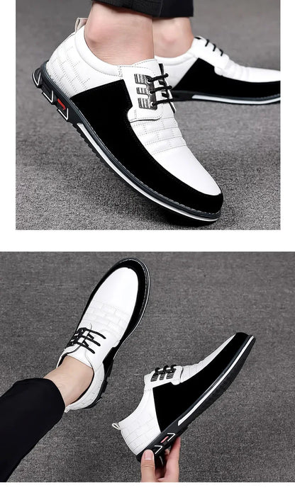 Freizeitschuhe für Herren – Klassische, atmungsaktive und genähte Abendschuhe aus Leder 
