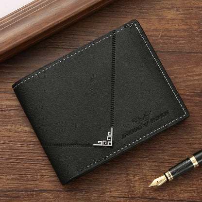 Men’s Bifold Wallet with Elegant Stitch Detailing – Slim and Functional