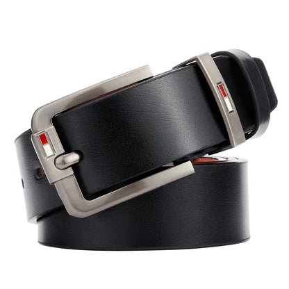 Men’s Genuine Leather Belt with Modern Buckle – Durable and Versatile