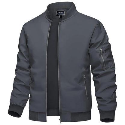 Men’s Bomber Style Jacket with Metallic Zippers
