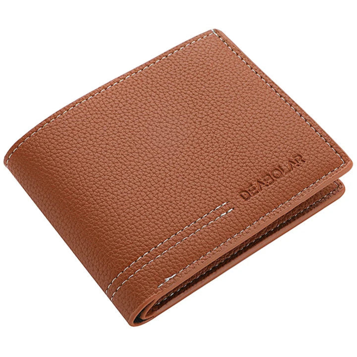 Classic Men’s Leather Wallet with Pebbled Texture – Elegant and Functional