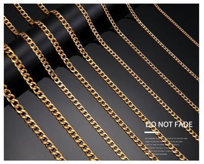 Stainless Steel Curb Chain Necklace – Multiple Thickness Options