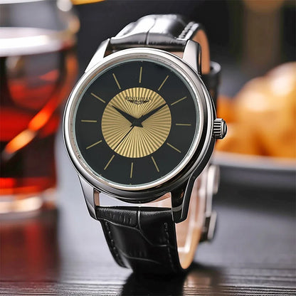 Luxury Brand Men's Business Waterproof Quartz Leather Wrist Watch