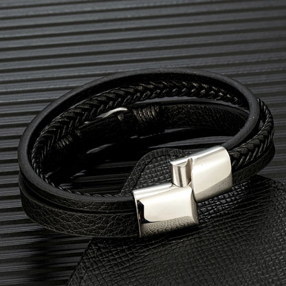 Classic Men Infinity Bracelet - Metallic Detail