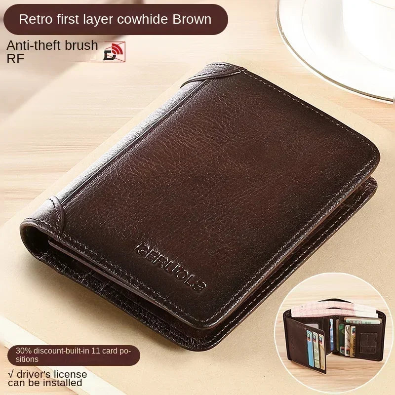 Men’s Leather Wallet with Classic Design and Reinforced Stitching