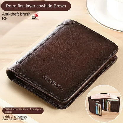 Men’s Leather Wallet with Classic Design and Reinforced Stitching